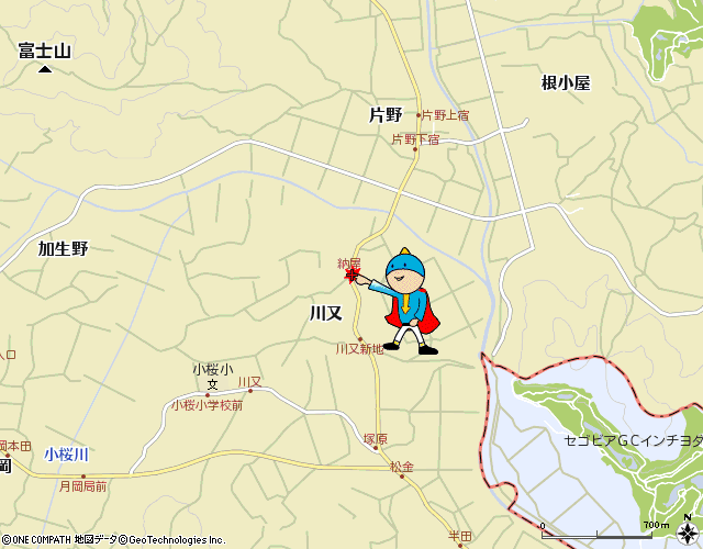 茨城県石岡市川又付近の地図